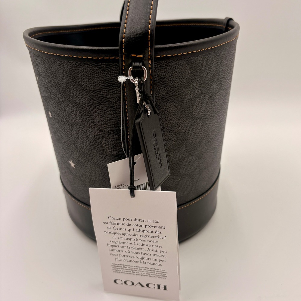 Coach Halloween Black Cat Moon Signature Bucket Bag Trick or Treat Pail - Picture 10 of 16